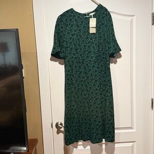 Boden Teal and Navyblack  Dress . NWTS 16long.